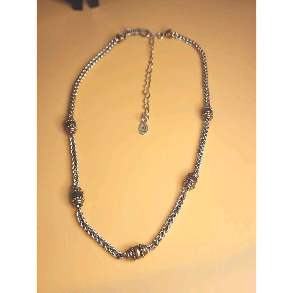 LAUREN CONRAD LC Signed Necklace Gold & Silver Tone Wheat Chain FREE $HIP!